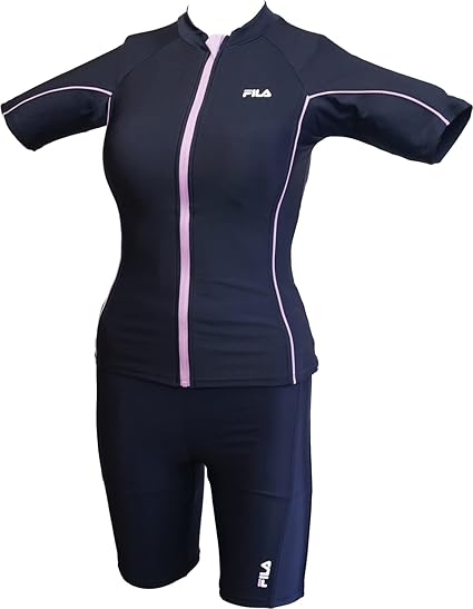 Amazon Fila フィラ スクール水着 ラッシュガードタイプ 女子 大人サイズ 捲れ防止 カップ付き 1674 11 Nv 水着 通販