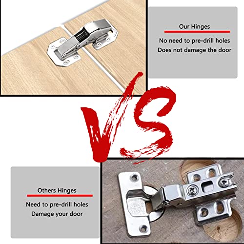 Kabinetttüren Scharniere 4 PCS AP4 Zoll versteckte rahmenlose Kabinettscharniere weiches Schließen verdecktes Kabinettscharnier mit Schrauben