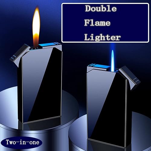 Miniatura 3 de Encendedor de antorcha, encendedor fresco, encendedor de butano a prueba de viento, método de doble encendido, llama de chorro ajustable y luz