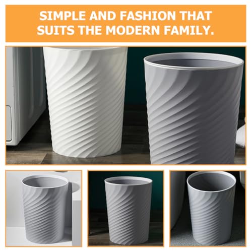Caneca de basura de plástico gris para cocina SECFOU miniatura 6