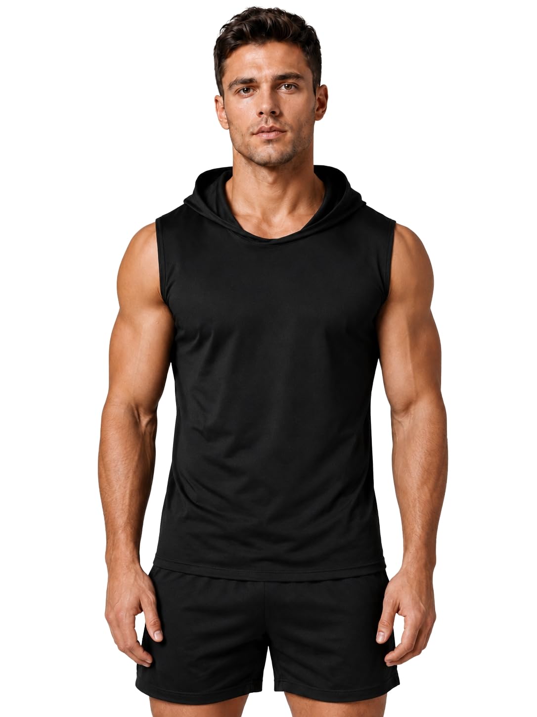 Gym Vests for Men | Workout Sandos for Men | Hooded Sleeveless Tank Tops-picture-11