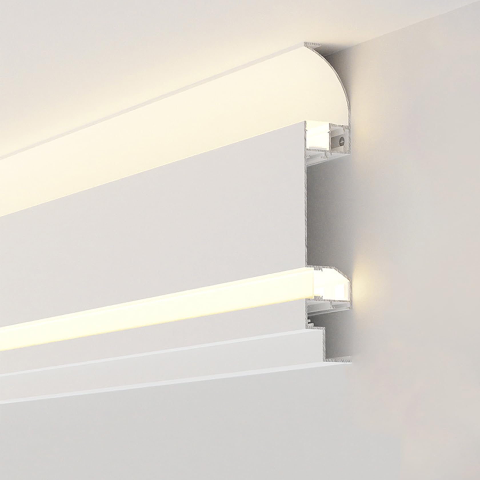 Moulure de plafond à Del en aluminium de 1m avec 3 couleurs d'éclairage au choix