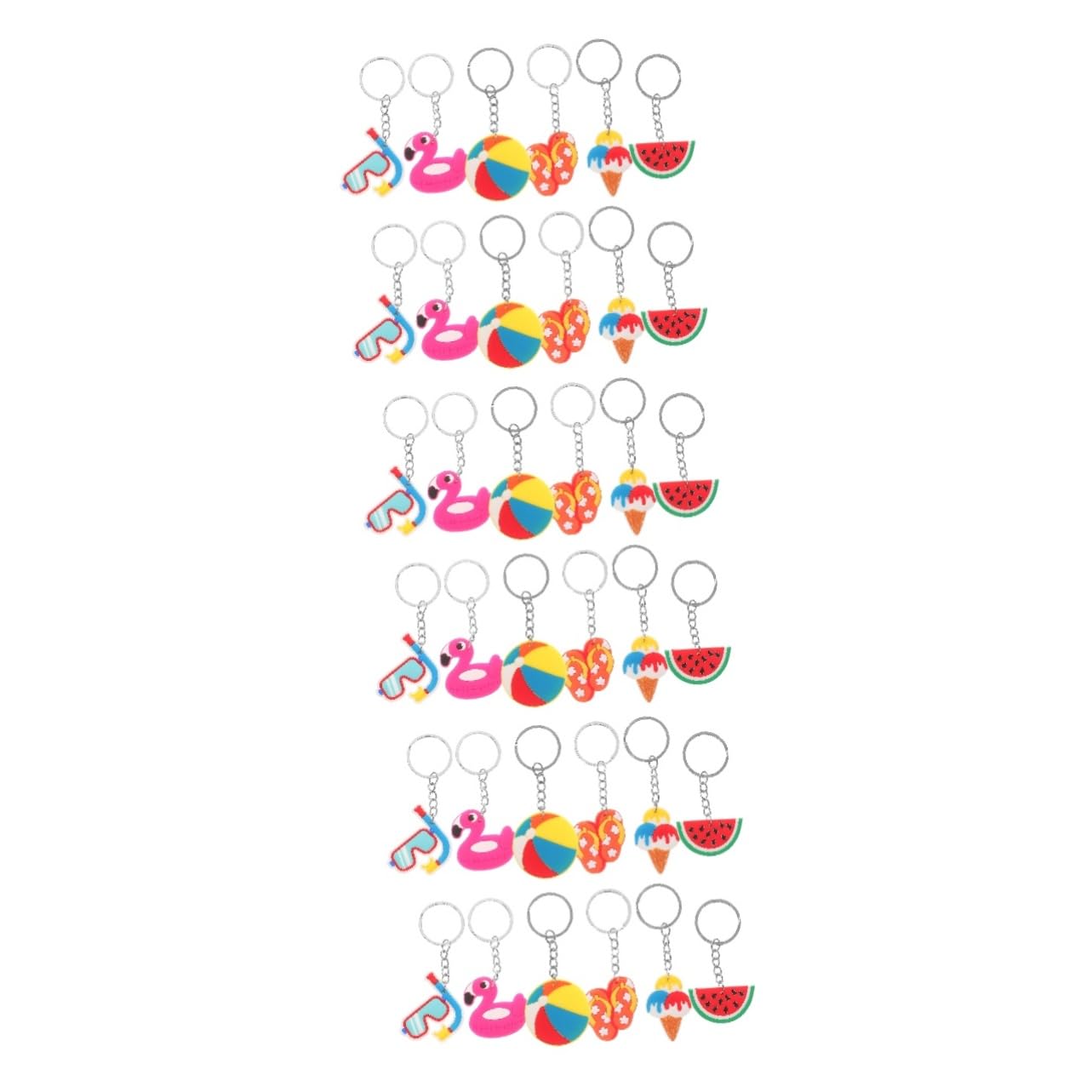 VALICLUD 72 Stk Hawaiischer Schlüsselanhänger Bulk-Schlüsselringe Hausschuhe Schlüsselanhänger süße hawaii party dekoration -Zubehör Taschenornament PVC