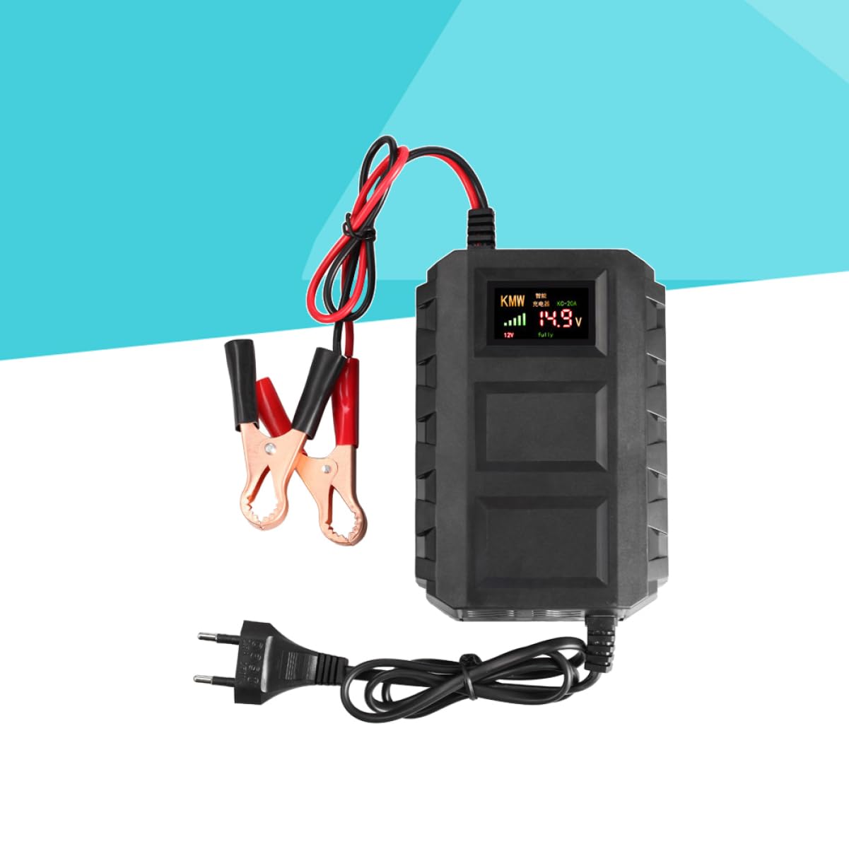 Chargeur de Batterie 12 V 20 A en Plastique Noir pour Moto