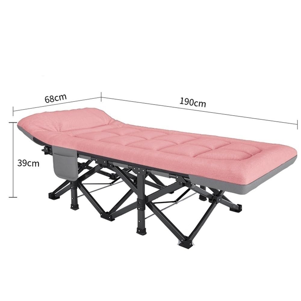 Poltrona reclinabile pieghevole, Letto singolo, pisolino in ufficio, poltrona, letto, da viaggio, di accompagnamento, reclinabile(Pink)