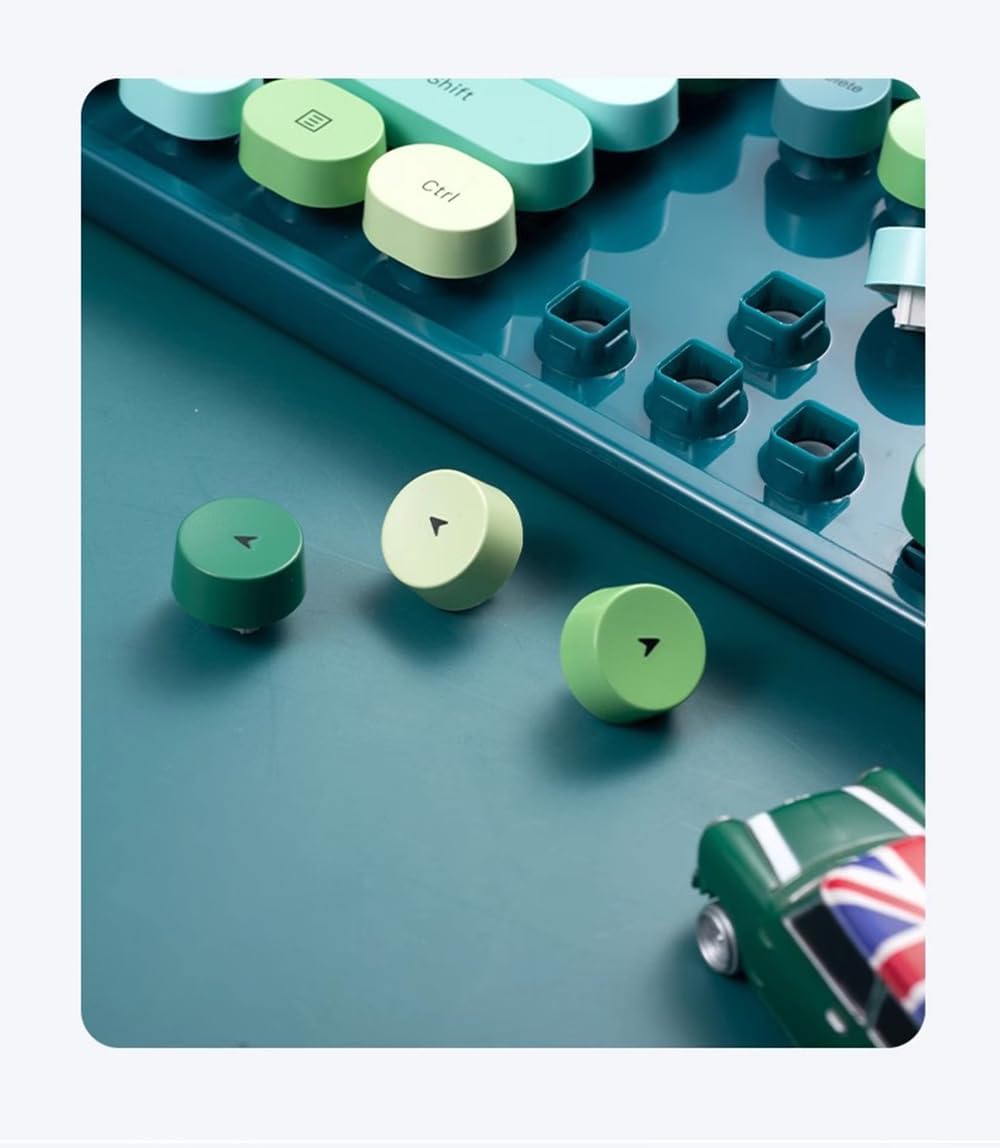 2.4G Full-Size Wireless Keyboard and Mouse Combo, TzBBL Colorful Computer Wireless Keyboard Mouse Combos 104 Key (Green-A)…