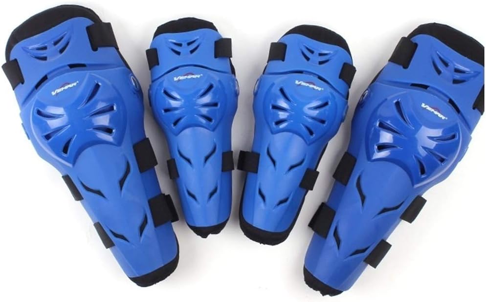 Rungear 4Pcs Motorcycle Knee Elbow Protector Motocross Racing Knee Shin Guard Pads Protective Gear Armors Set Adults