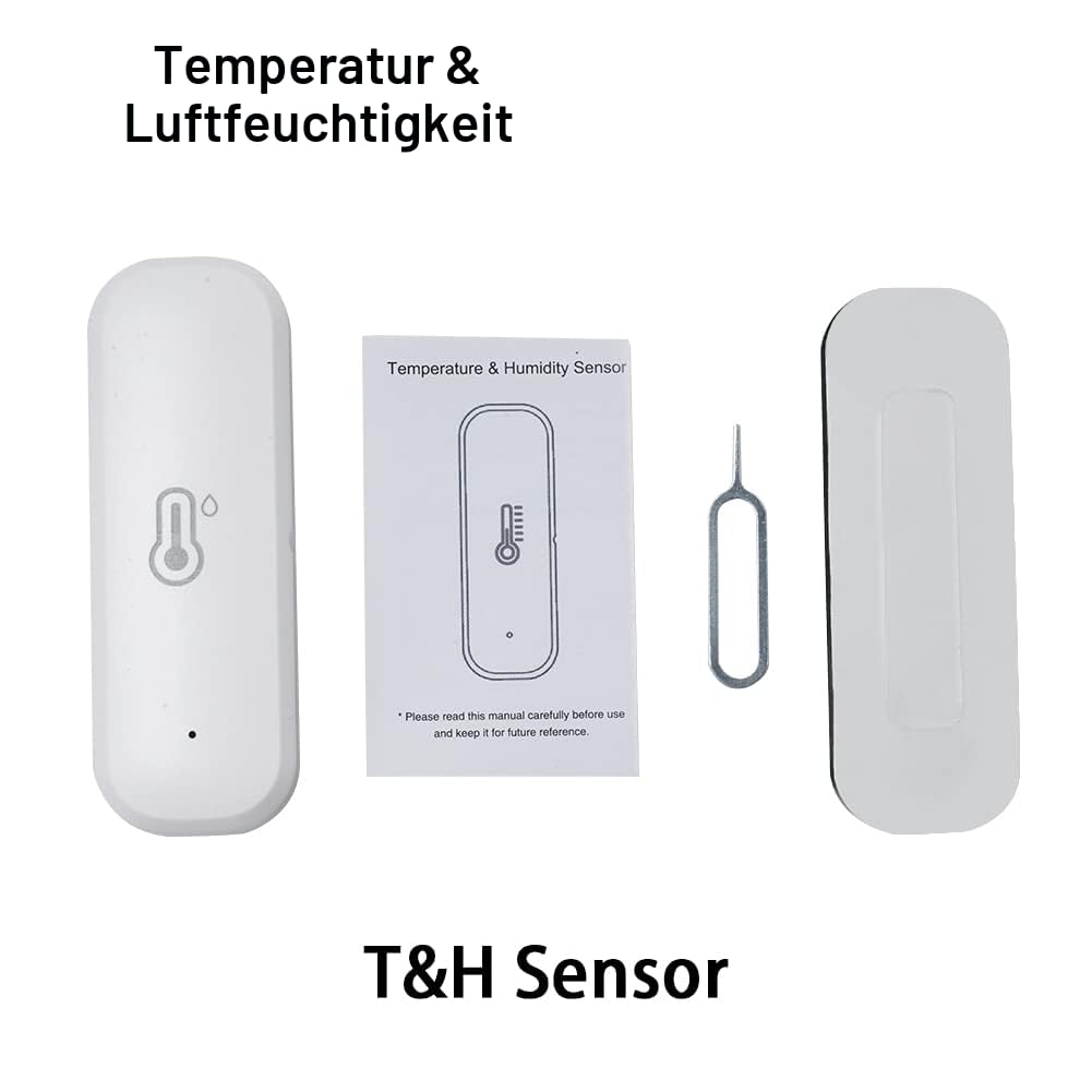 Tuya Zigbee Smart Hygrometer Thermometer, 4 Stück Zigbee Hygrometer Thermometer, kabelloser Temperatur- und Feuchtigkeitsdetektor für Zuhause Gewächshaus (Erfordert Zigbee-Gateway)