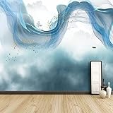 XLMING Zen Astratto Blu Camera Da Letto Divano Soggiorno Tv Sfondo Muro 3D Carta Da Parati-200cm×140cm