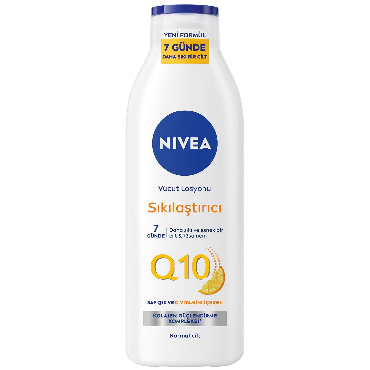 NIVEA Q10 Sıkılaştırıcı Vücut Losyonu 250 ml,72 Saat Nemlendirici,7 Günde Sıkılaşma,Esnek Cilt,C Vitamini,Kolajen,Normal Ciltler İçin
