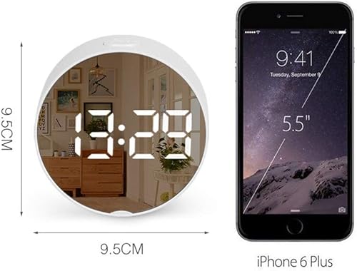 Miniatura 4 de Nuojie Reloj despertador de decoración moderna y elegante, reloj de mesa digital con luz nocturna con temperatura, despertador electrónico para