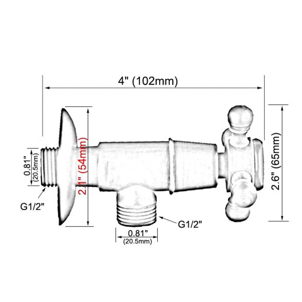 1PCS Kąt Kątowy Zawór Zatrzymujący 1/2 "męski, Złoty Kolor Mosiężny Akcesorium Łazienki
