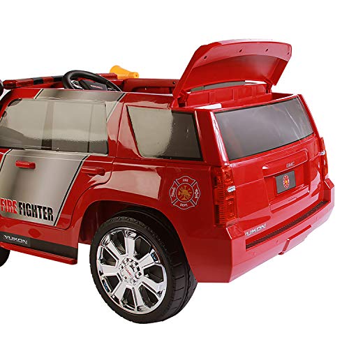 Rollplay 6 Volt GMC Yukon Denali Fire Rescue Toy, Battery-Powered Kid's Ride on Car, Red - Thumbnail 6
