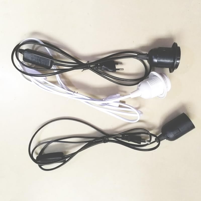1.8m Power Cord Cable E27/E14 Lamp Base Holder EU/US Hanging LED Light Fixture Lamp Bulb Socket Cord Adapter with Switch - (Color: E14 smooth white; Base Type: US plug)