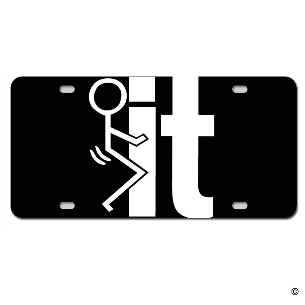 ClustersNN Funny License Plate Cover with 4 Holes Fuck It Designed Decorative Metal Car License Plate Auto Tag