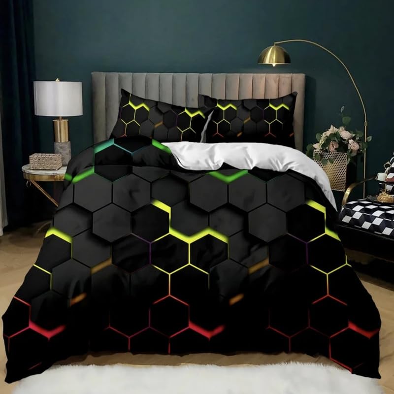 Funda nórdica patrón geométrico para renovar el cuarto de los niños con estilo
