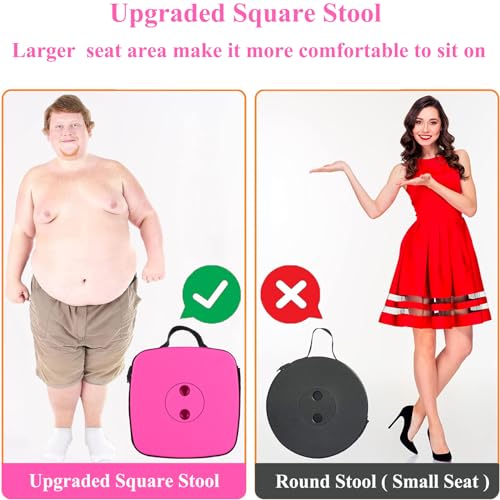 Image of Fishboy Upgraded Collapsible Stool, 400lbs Max Weight, Lightweight But Sturdy, Portable Retractable Folding Telescoping Foldable Camping Stool for Adults Outdoor Fishing Hiking BBQ