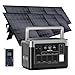 OUKITEL P1000 Plus Tragbare Powerstation mit 2x200W Solarpanel, 1024Wh LFP Batterie Backup mit 4x1800W AC Ausgäng, Schnellladung von 0-80% in 40 Mins Solar Generator, Notstromaggregat für Camping