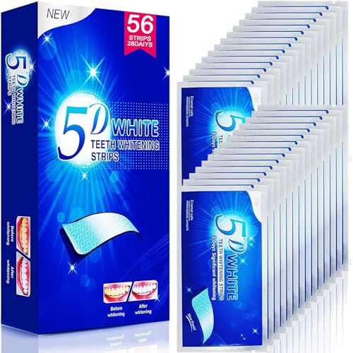 Cadelon Teeth Whitening Strips, 56 Strips 28 Sessions Whitening Strips, Effective Tooth Whitening Kit Teeth Whitener Enamel Safe, Non-Sensitive Formula, Mint Flavour, Peroxide Free