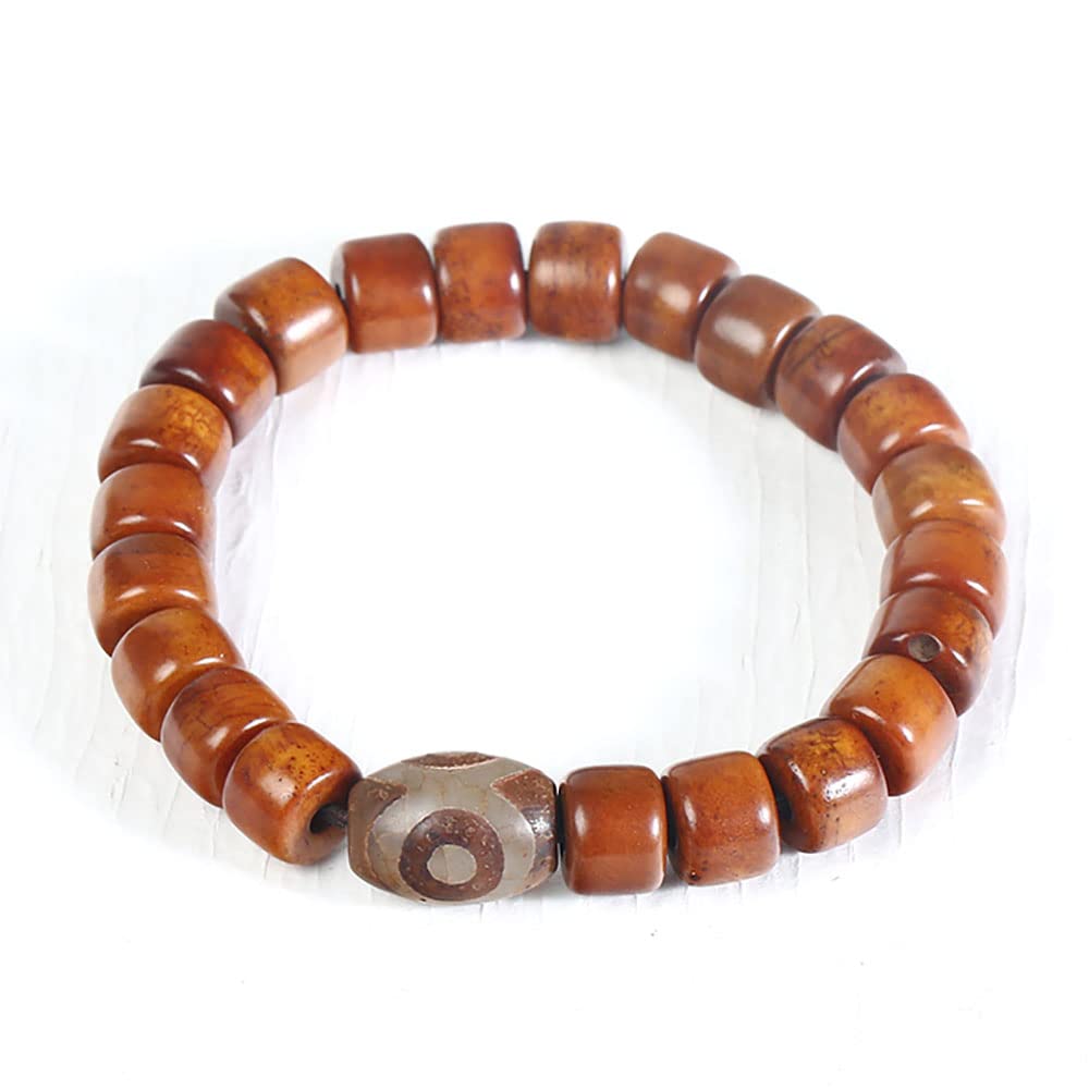 SOHNVWTGD Rosary,Natural Tibetan Old Yak Bone Mala Bracelet Meditation Prayer Beads for Women Men