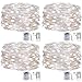 Lot de 4 guirlandes lumineuses 5 m 50 LED USB ou piles avec télécommande minuterie pour chambre à coucher, maison, mariage, décoration intérieure ou extérieure, étanche, blanc froid