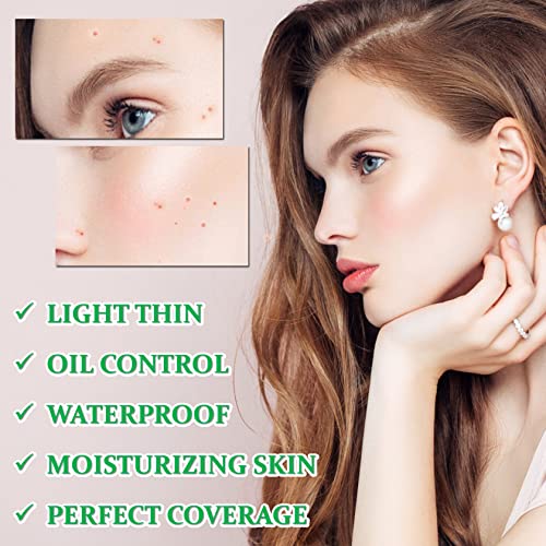 Cahiuyoa Mushroom Head Air Cushion Cc Cream, Bb Cream Foundation Full Coverage Concealer Long Lasting Liquid Matte Makeup Foundation With Mushroom Makeup Sponge-Natural #TOP2