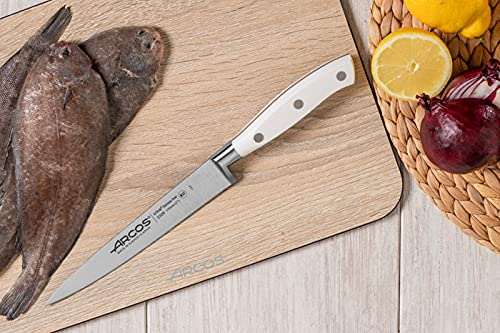 Cuchillo Sole Arcos de acero inoxidable y mango ergonómico blanco Serie Riviera Blanc 170 mm 7
