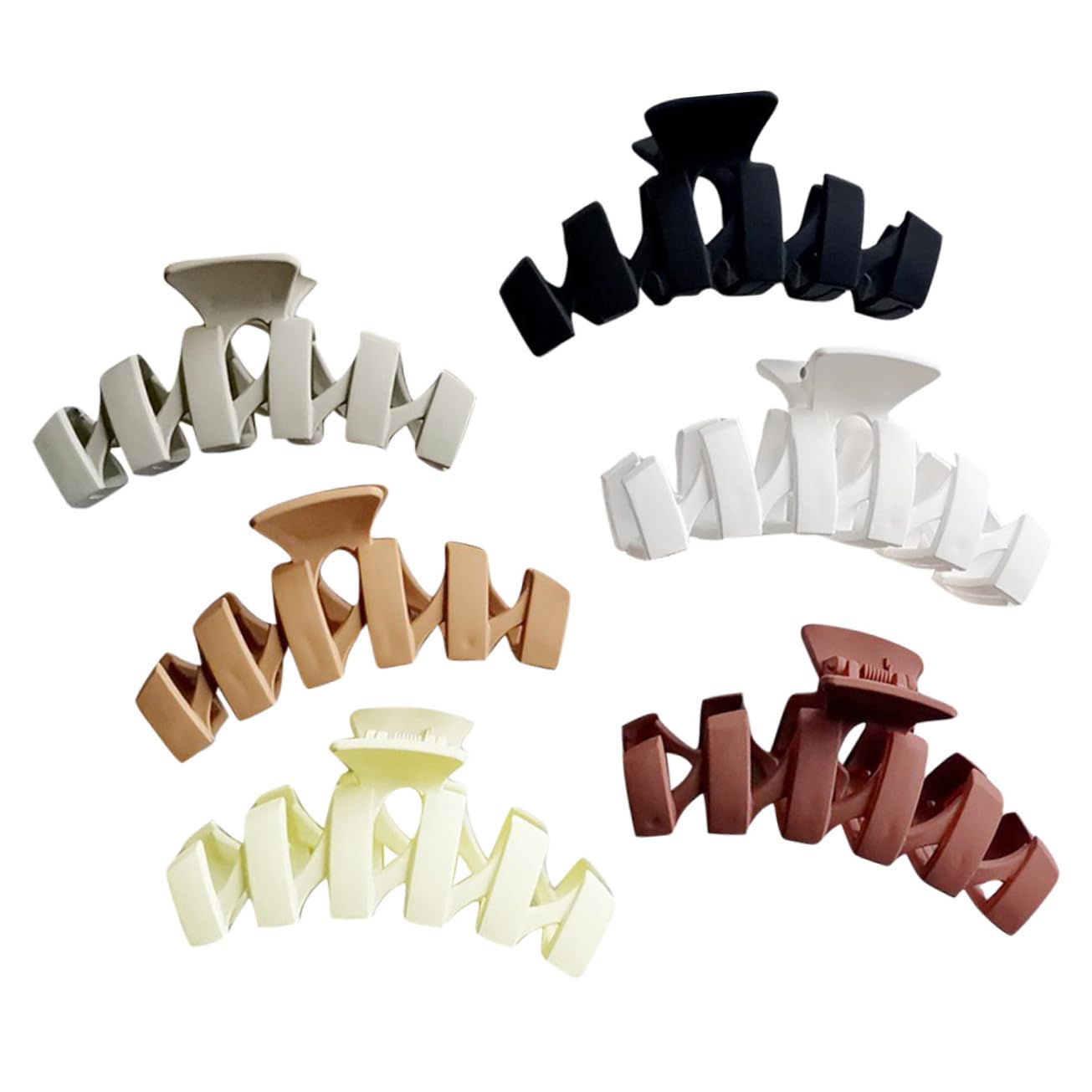 6pcs Large Hair Claw Clips for Women Minimalist Plastic Hair Catch Clamps Reusable Styling Accessories for Parties and Daily Use 6pcs Large Hair Claw Clips for Women Minimalist Plastic Hair Catch Clamps Reusable Styling Accessories for Parties and Daily Use