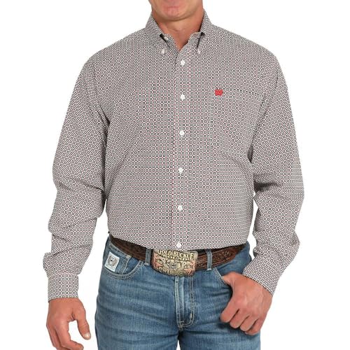 Cinch Men's Cream Long Sleeve Button Shirt