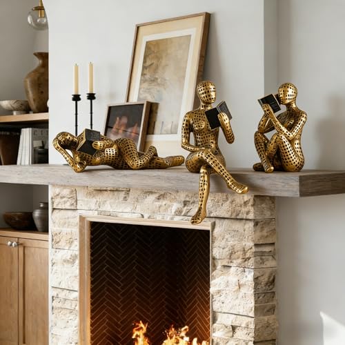Escultura Abstracta Hombre Dorado XINXUAN 8" 3 Piezas miniatura 2