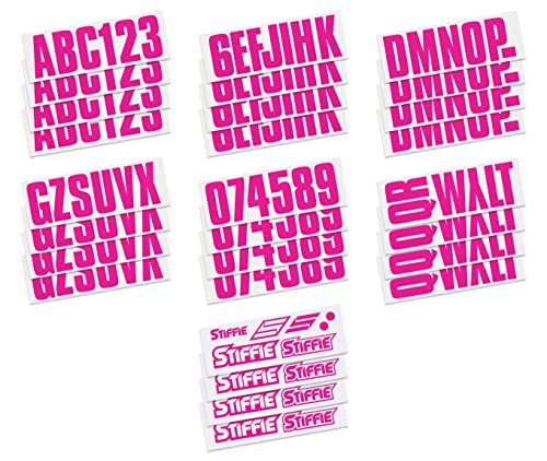 Image of STIFFIE Uniline Berry 3 inch Boat & PWC Registration Decals • Numbers Letters Stickers