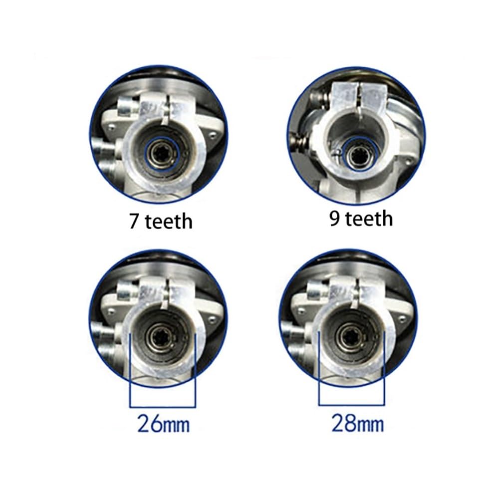Adatto for 26 mm 28 mm Scatola Ingranaggi Testa Ingranaggi Decespugliatore Erba Sostituzione Testa Ingranaggi Tosaerba Parti Attrezzo da Giardinaggio 7 9 Denti(28-9)