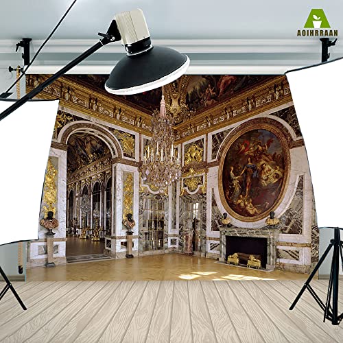 Aoihrraan 2,7x1,8m Versailles Palace Backdrop Luxury Chandelier Retro Ceiling Mural Elegant Interior Photography Background Wedding Party Decor Kids Adult Lover Artistic Portrait Photo Studio Props - Image 3