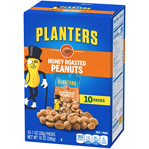 Planters Honey Roasted Peanuts (60 Ct Pack, 6 Boxes Of 10 Bags) #TOP3