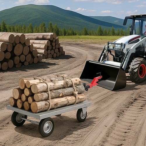 Image of ECOTRIC Clamp-On Trailer Hitch with 2 inch Receiver Adapter for Tractor Buckets
