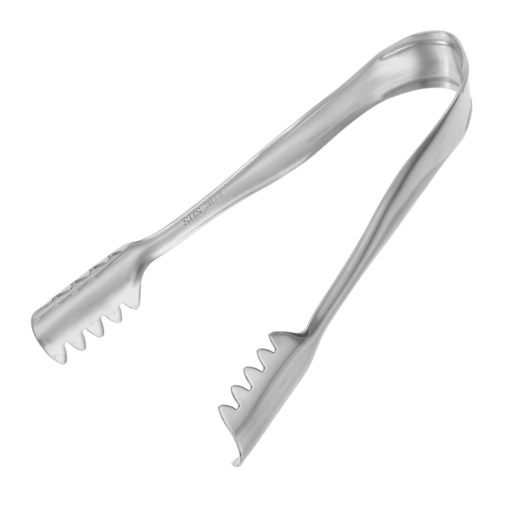 Cabilock Multi-purpose Food Tongs Ice Cube Tong Pasta Bread Clip for Ice Cubes Sugar Mini Food Items Portable Easy Maintenance Stainless Steel Silver