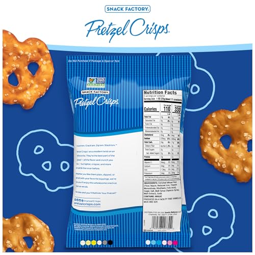 Image of Snack Factory Pretzel Crisps, Original, On-the-Go Bag, 3 Oz (Pack of 8)