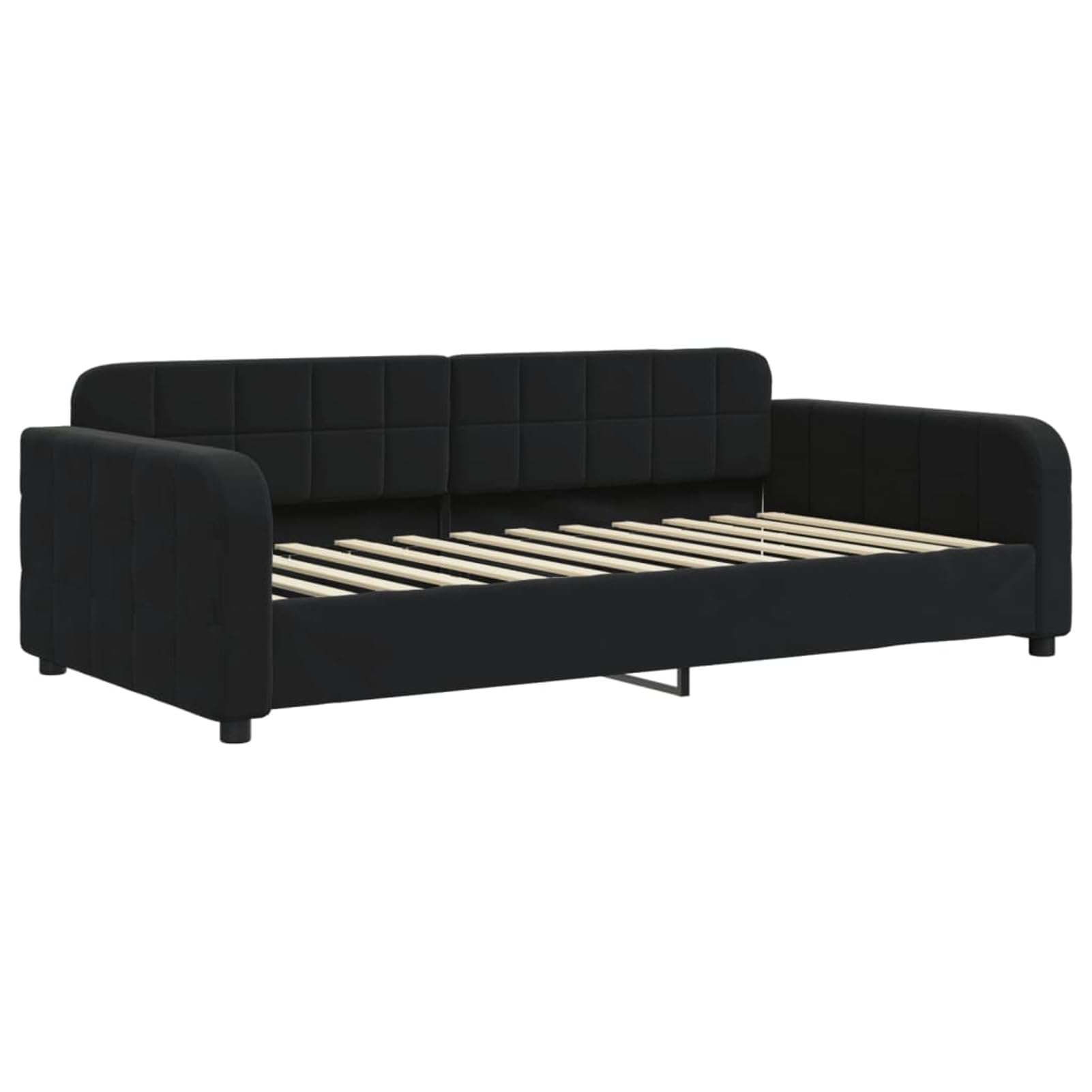 ATOMSTACK MAKER Sofa Cama Plegable 2 en 1 Negro de Terciopelo, Cama Diaria Extraíble 100 x 200 cm Con 2 Cajones Deslizantes, Estructura de Madera y Metal, Ideal para Salón o Dormitorio de Invitados