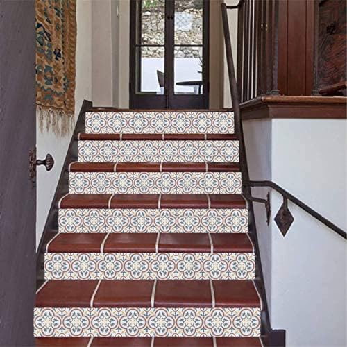 Image of Moroccan Tile Stickers | Waterproof Self Adhesive Peel & Stick Tile Decals for Kitchen Backsplash, Bathroom Wall, Floor, Furniture & Glass (4x4 Inch, Design 74)