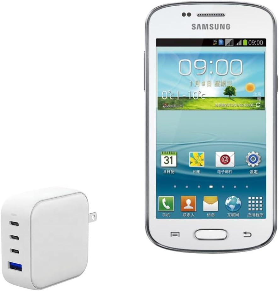 BoxWave Charger Compatible with Samsung Galaxy Trend II Duos S7572 - PD miniCube (100W), 100W 3 PD Port Wall Charger International - Winter White