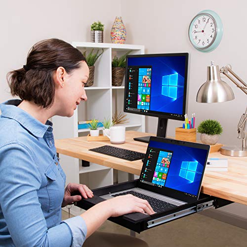 Penn Elcom Under Desk Laptop Drawer, Lockable, For 14” Laptops - Premium Sliding Security Drawers - Model Ex-6101B #TOP5