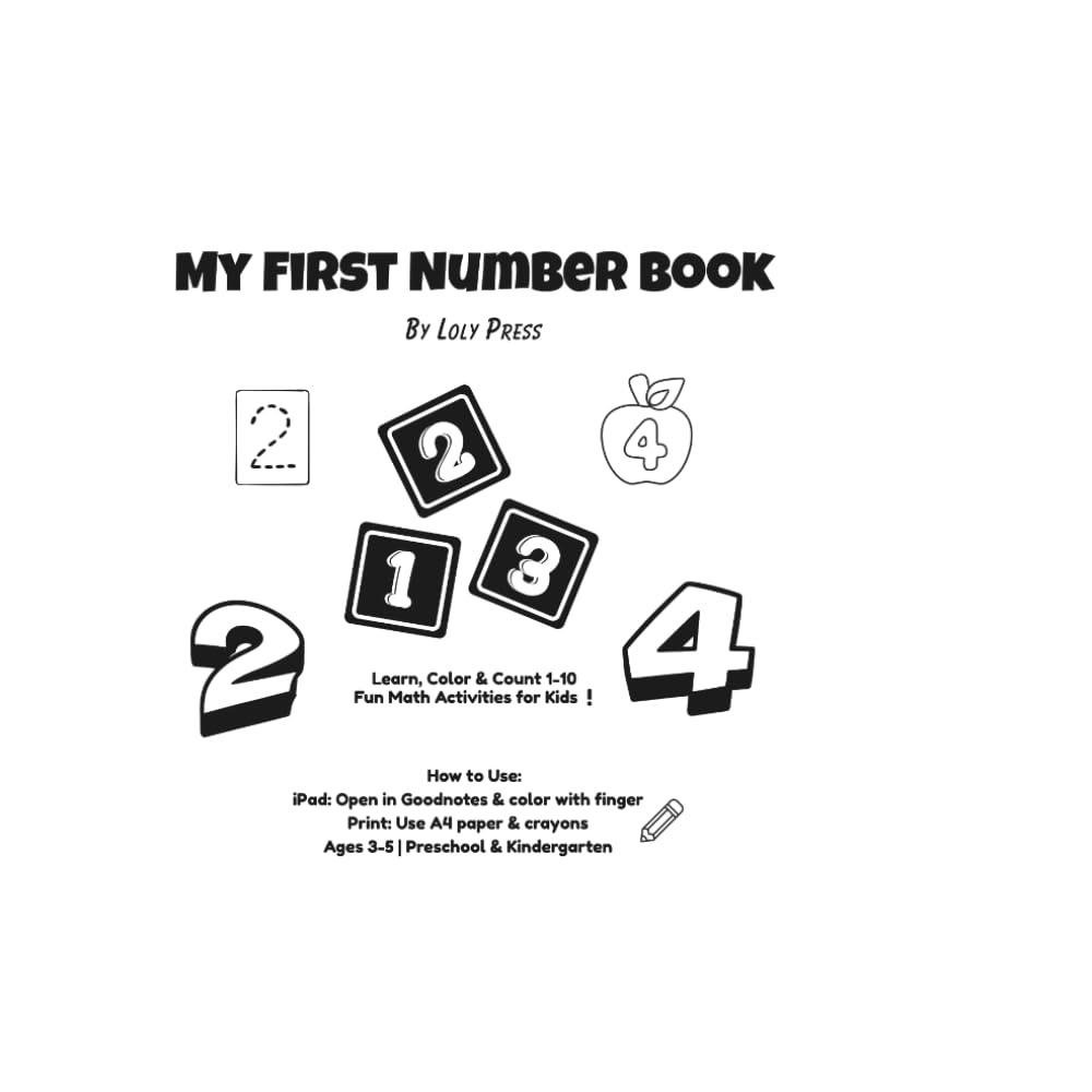 My First Number Book: Learn, Color & Count 1-10 Fun Math Activities for Kids!