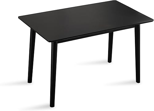 Vista 7 de 47 inch Dining Table Black Solid Wood Kitchen Table Dining Table Suitable for Small Space Kitchen Table Modern Home Furniture