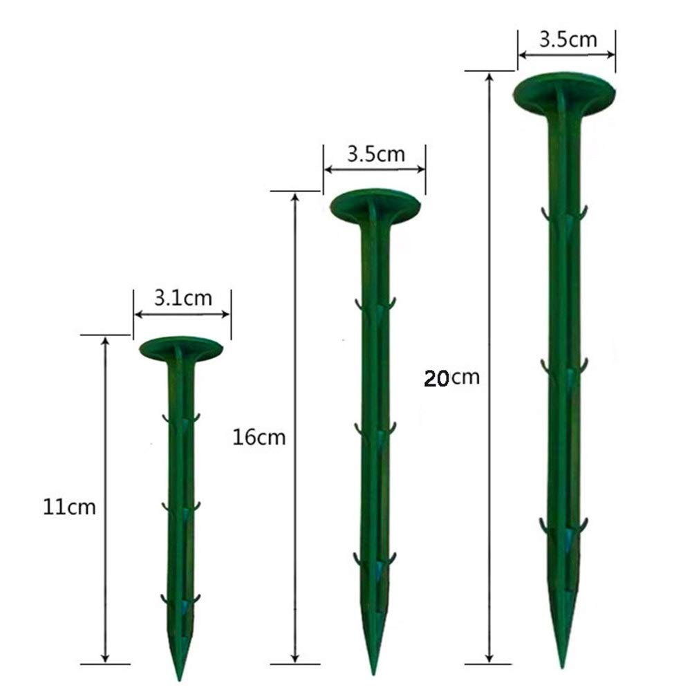 100 Picchetti di Ancoraggio Lunghi, Ancoraggioper Giardino, Chiodi Ancoraggio con Ganci in direzione opposta, per Fissare teloni di Copertura Protezione per Raccolti, Verde (Size : 16cm)