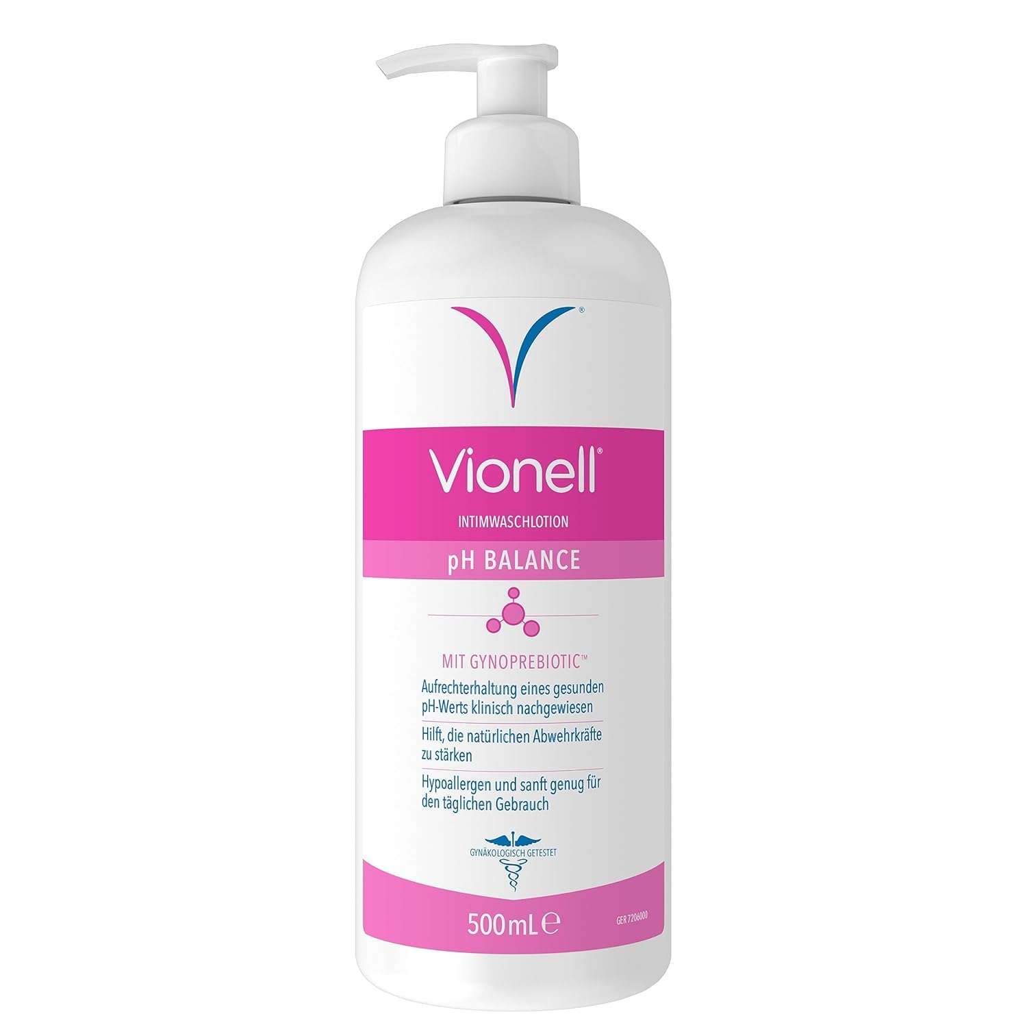 Vionell Balsam do mycia intymnego dla kobiet, równowaga pH, do codziennej higieny intymnej, do zewnętrznej pielęgnacji intymnej, z LactoPrebiotic, wzmacnia naturalną obronę 500 ml