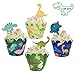Dinosaur Cupcake Wrappers & Toppers Set (24+24PCs) - Jurassic Theme Food-Safe Paper Decorations for Birthday, Baby Shower Party Supplies