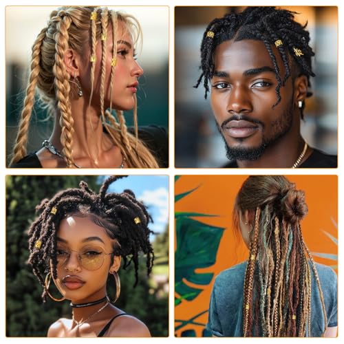 290 accesorios para cabello metálicos para trenzas dorados miniatura 7