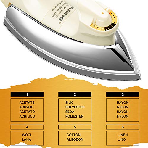 Wasing Lightweight Portable Dry Iron For Industry Household Usage Upgraded Mirror Stainless Steel Soleplate Without Steam 700W Gift For Housewarming thumb #3