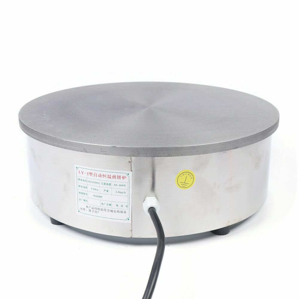 Máquina de crepes profesional de 45 cm, 2800 W, 150 – 2800 ℃ para crepes, pancake, jamón de palatina