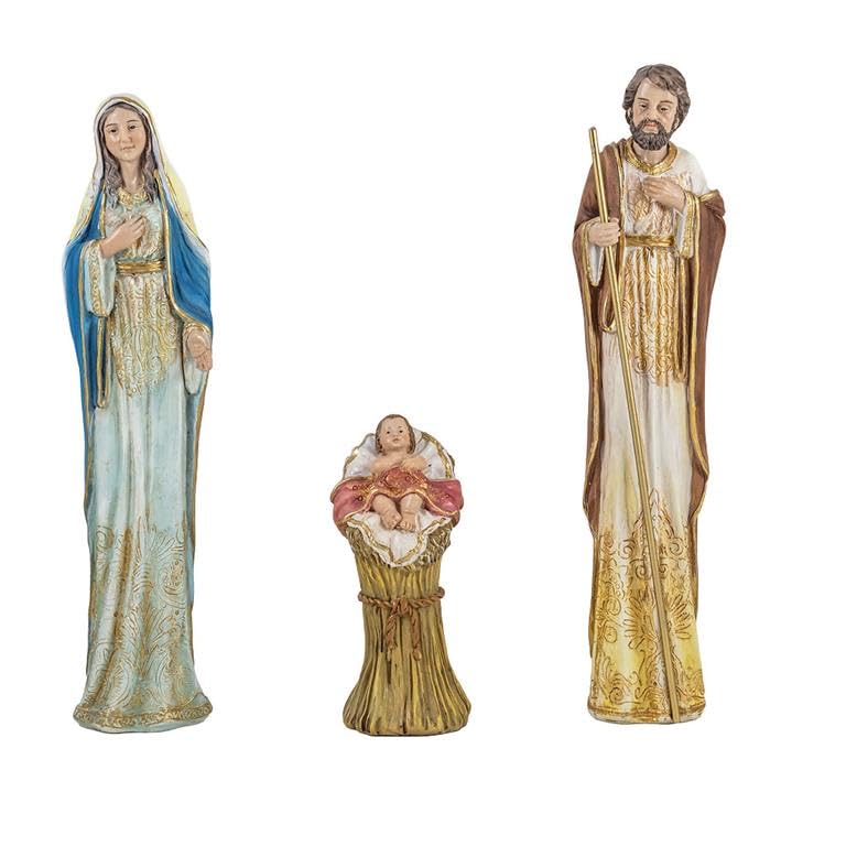 DRW Modern Mysterium 3 Piece Cream and Gold Standing Child in Resin Cradle Hand Painted 25cm